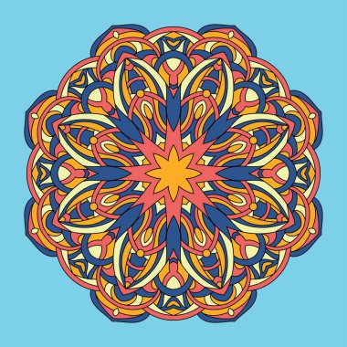 Çiçek mandala tasarımı, vektör illüstrasyonu 