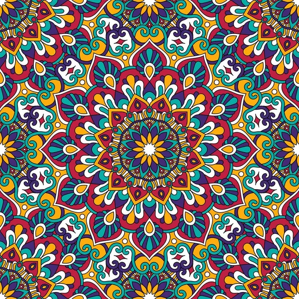 Mandala vektör illüstrasyonlu kusursuz çiçek deseni