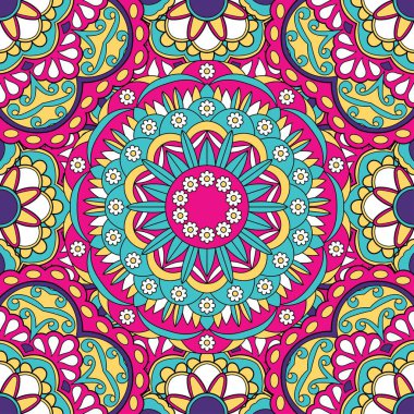 Daire dantel süs, yuvarlak mandala altlık deseni, vektör illüstrasyonu