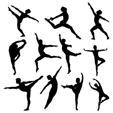 Dansçı siluetleri, sandalye dansçısı siluetleri.