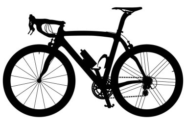 Yol bisikleti kenar görünümü silüeti ile ayrıntılı bölümler