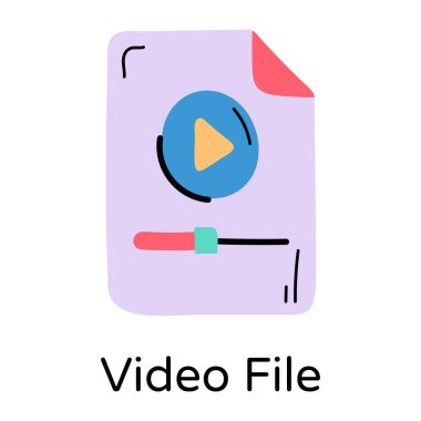 Video dosyası düz vektör simgesi
