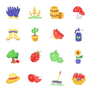 Beyaz arkaplanda tarım simgesi belirlendi 