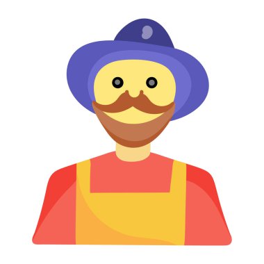 erkek avatar simgesi vektör illüstrasyonu