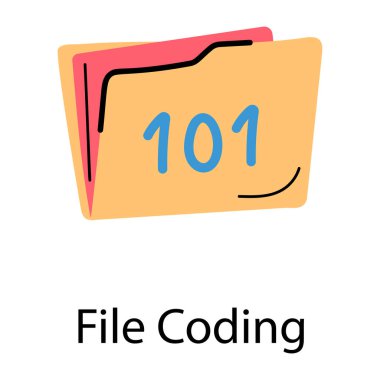 Metin 101 içeren sarı dizin, dosya kodlama kavramı