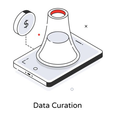 veri küratörü. Web simgesi basit illüstrasyon 