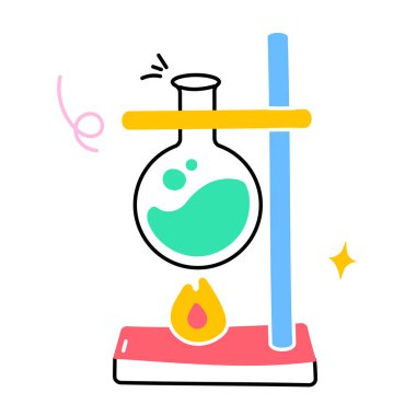 Kimyasal sıvı simgesiyle bilim deneyi 