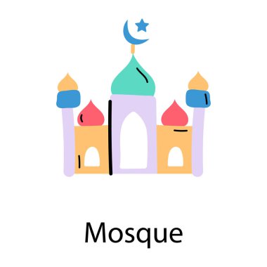 cami, web simgesi vektör illüstrasyonu