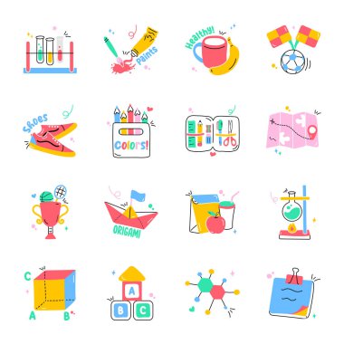 okul ve eğitim Icons set 