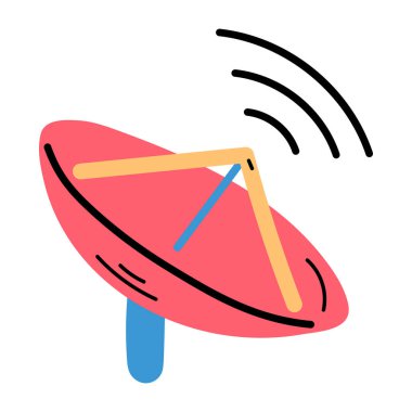 uydu anten ikonu vektör illüstrasyonu