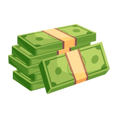 Bir yığın dolar. vektör illüstrasyonu