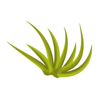 Beyaz arka planda izole edilmiş güzel yeşil çimenler. vektör illüstrasyonu 