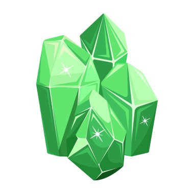 yeşil kristaller, vektör çizimi