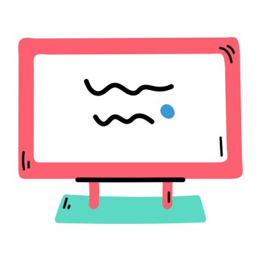 bilgisayar monitörü ikon vektör illüstrasyonu