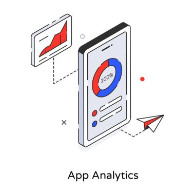 Uygulama analizi düz vektör simgesi