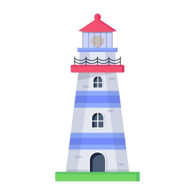 deniz feneri ikonu vektör illüstrasyonu