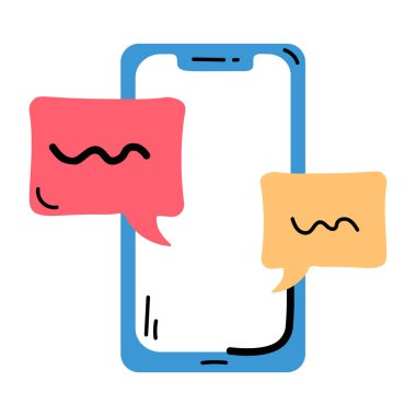 akıllı telefon ile mesaj sohbet baloncukları vektör illüstrasyonu