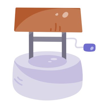 Beyaz arkaplanda su kuyusu simgesi