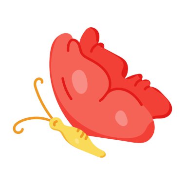 Kırmızı bir kelebeğin vektör çizimi 