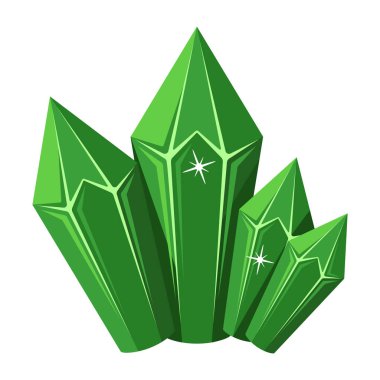 yeşil kristaller, vektör çizimi