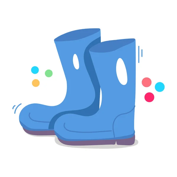 Blue Rubber Boots Icon White Background — Stock Vector