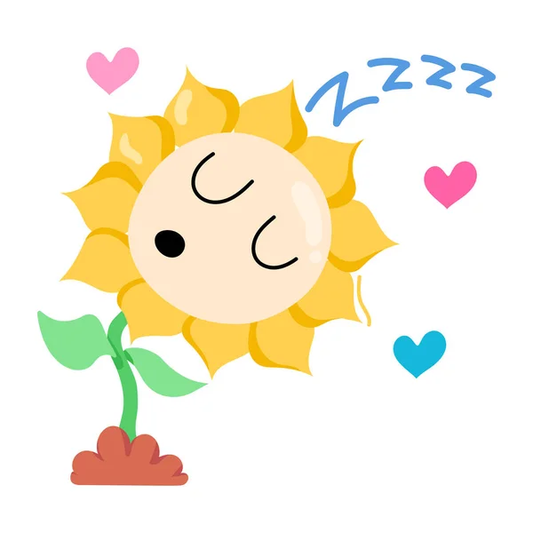 Cute Cartoon Sunflower Vector Illustration Design — Stock Vector