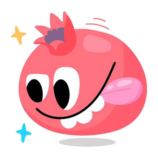 Cute Pomegranate Cartoon Character Vector Illustration Design — Stock Vector