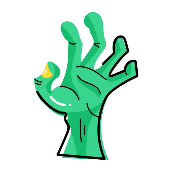 Vector Illustration Design Green Monster Hand — Stock Vector