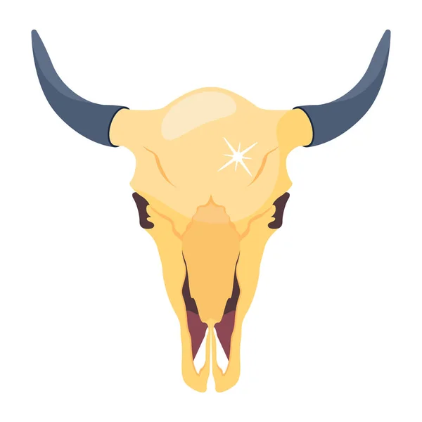 水牛の頭蓋骨 Webアイコンシンプルなイラスト — ストックベクタ