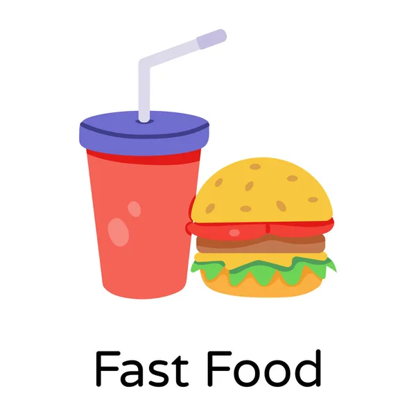 Burger Fast Food Vektorsymbol — Stockvektor