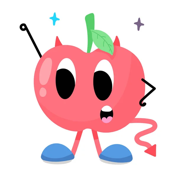 Niedliche Cartoon Apfelfigur — Stockvektor