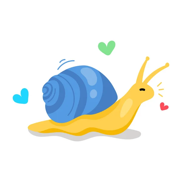 可爱的蜗牛矢量插图 卡通人物 — 图库矢量图片