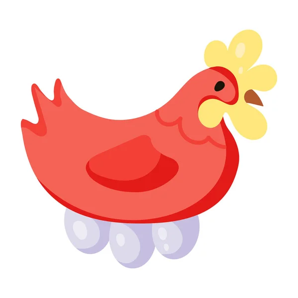 Chicken Icon Flat Design Style Eps — Stock Vector