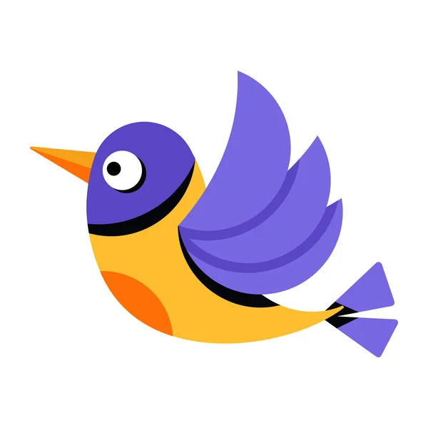 Ilustrace Roztomilého Barevného Ptáka — Stockový vektor