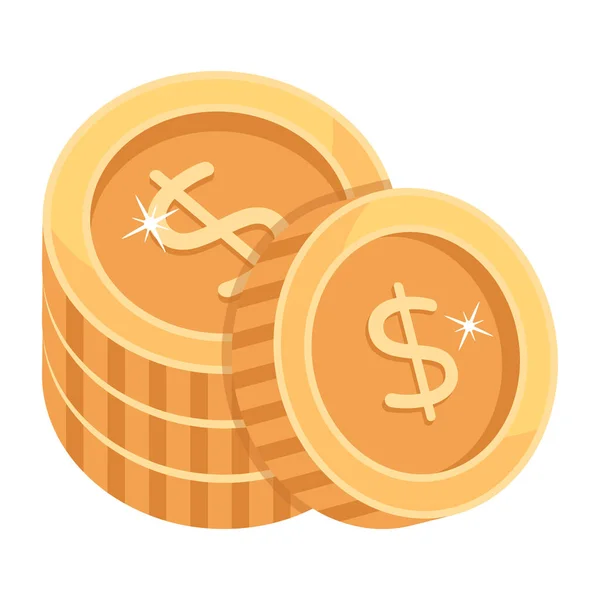 Münzen Web Symbol Einfache Illustration — Stockvektor