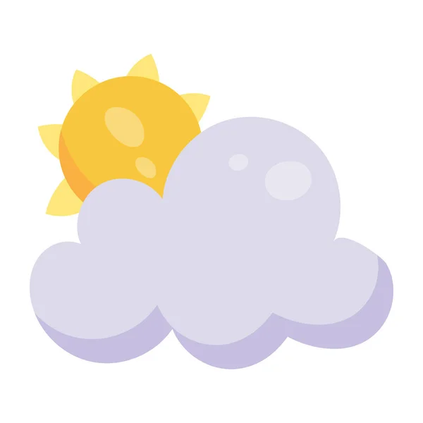 Wolken Und Sonne Web Symbol Einfache Illustration — Stockvektor