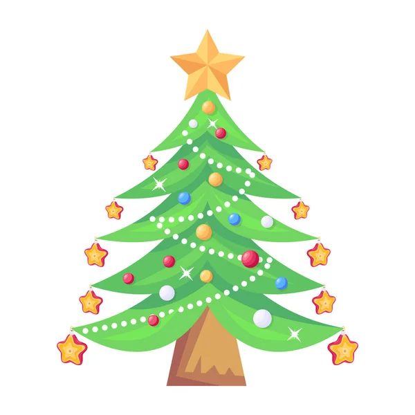 Topların Vektör Çizimine Sahip Noel Ağacı — Stok Vektör