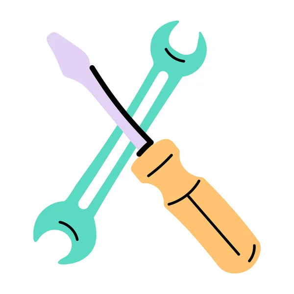 Wrench Screwdriver Icon Vector Illustration — Stock Vector