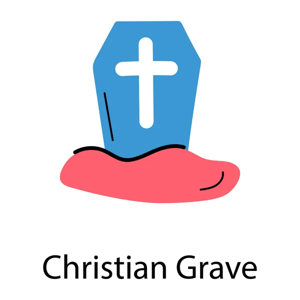 Křesťanský Hrob Web Ikona Jednoduchá Ilustrace — Stockový vektor