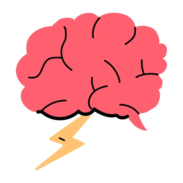Ícone Cérebro Desenho Animado Estilo Isolado Ilustração Vetorial —  Vetores de Stock