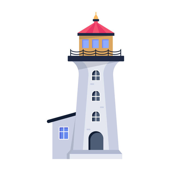 lighthouse icon in isometric vector design