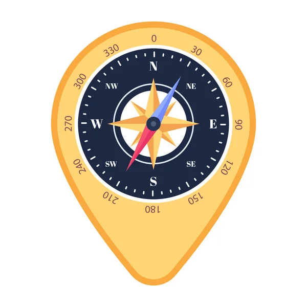 Ikona Kompas Vektorová Ilustrace — Stockový vektor