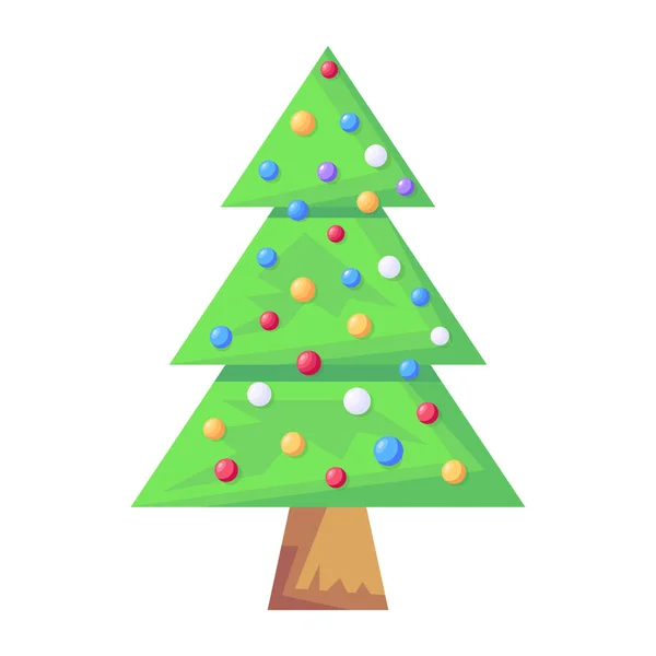 Frohe Weihnachten Baum Symbol Vektor Illustration Design — Stockvektor