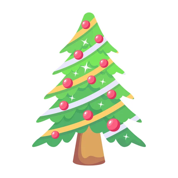 Weihnachtsbaum Dekoration Vektor Illustration Design — Stockvektor