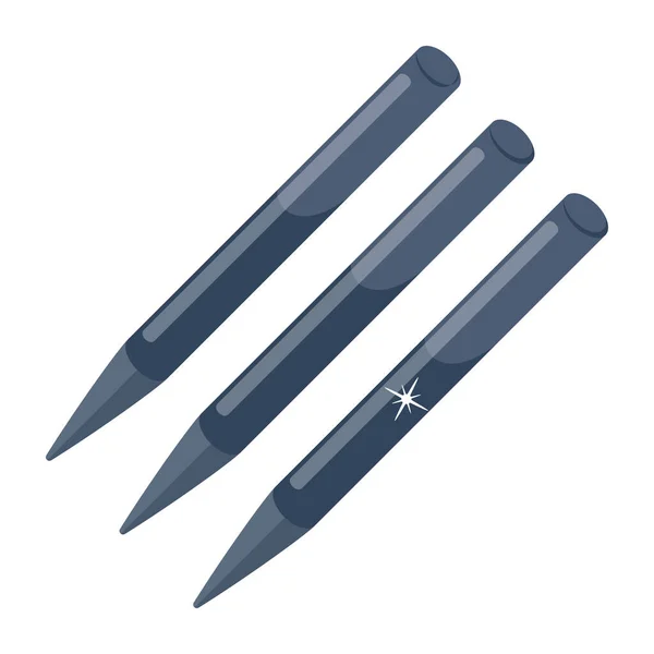 Kalem Simgesi Web Için Kalem Vektörü Gölge Simgelerinin Düz Çizimi — Stok Vektör