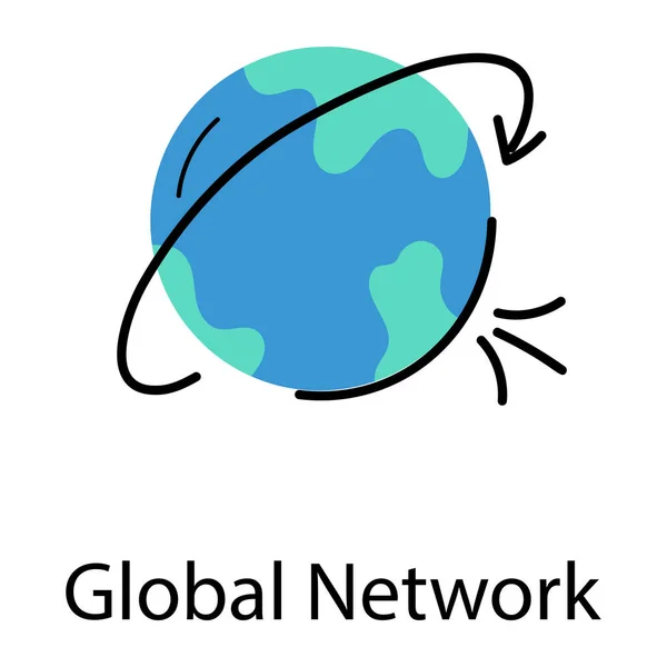 Red Global Icono Web Ilustración Simple — Vector de stock