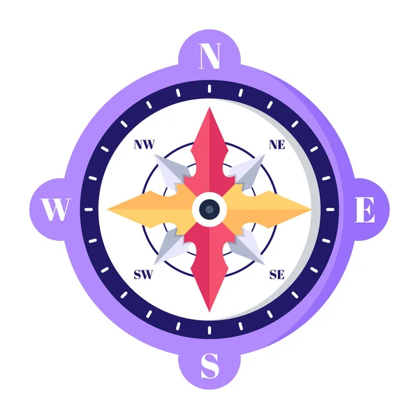 Ikona Vektoru Kompasu Kreslená Ilustrace — Stockový vektor