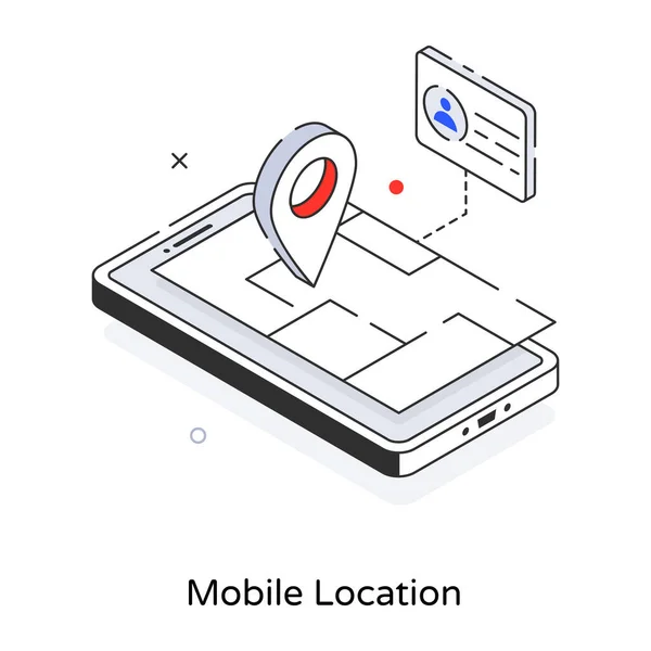 Illustration Vectorielle Concept Localisation Mobile — Image vectorielle