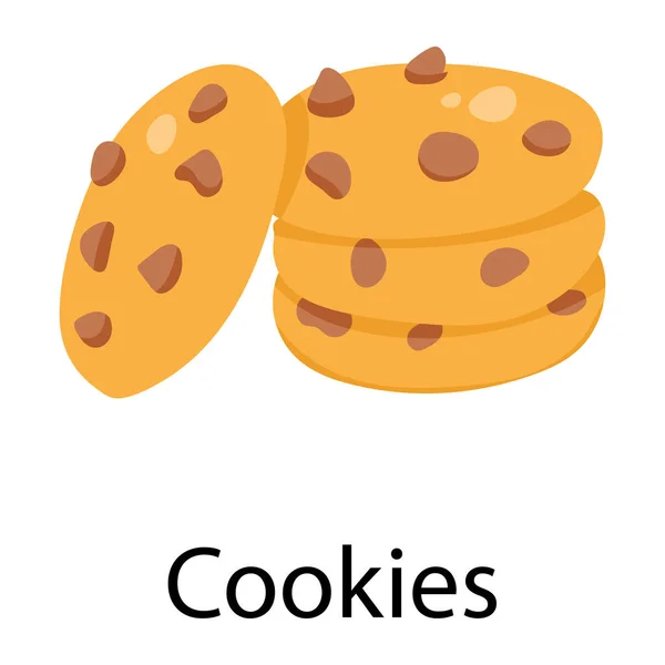 クッキー ベクトル アイコン 平面図 — ストックベクタ