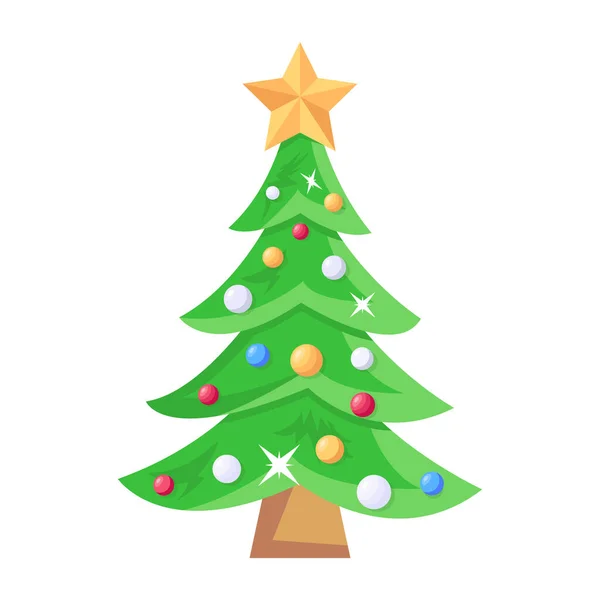 Noel Ağacı Illüstrasyon Tasarımı — Stok Vektör